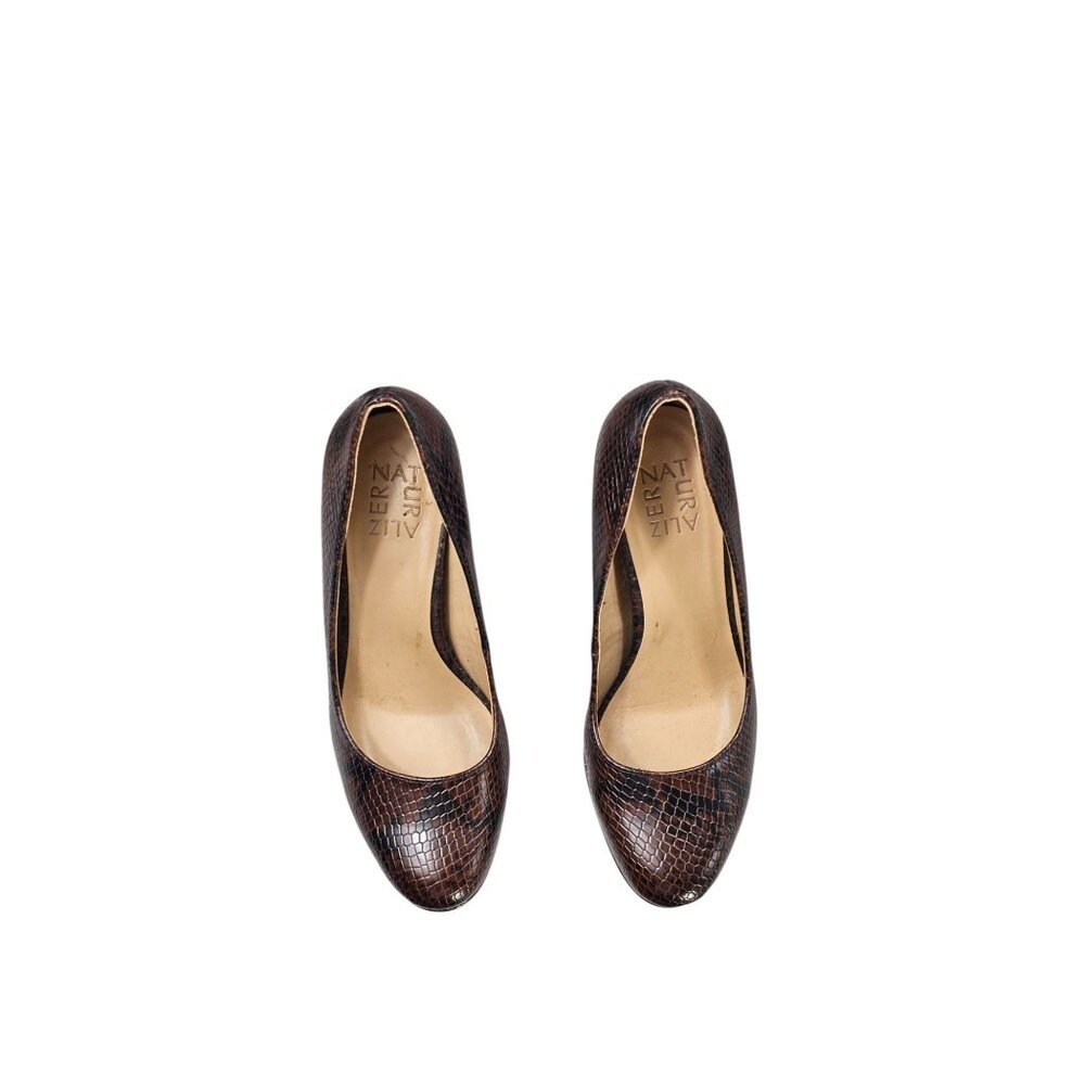 Nine West Faux Snakeskin Platform Heels Size 5.5 US Brown